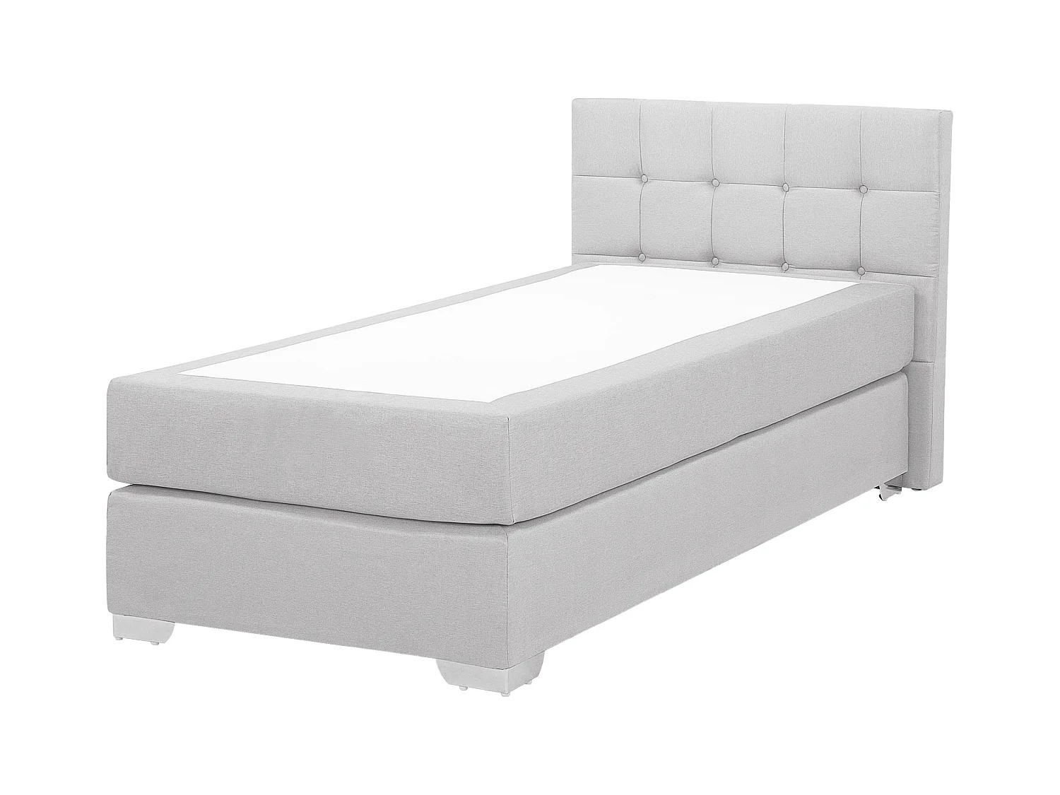 Lit Boxspring Tissu ADMIRAL 90 x 200 cm Gris clair