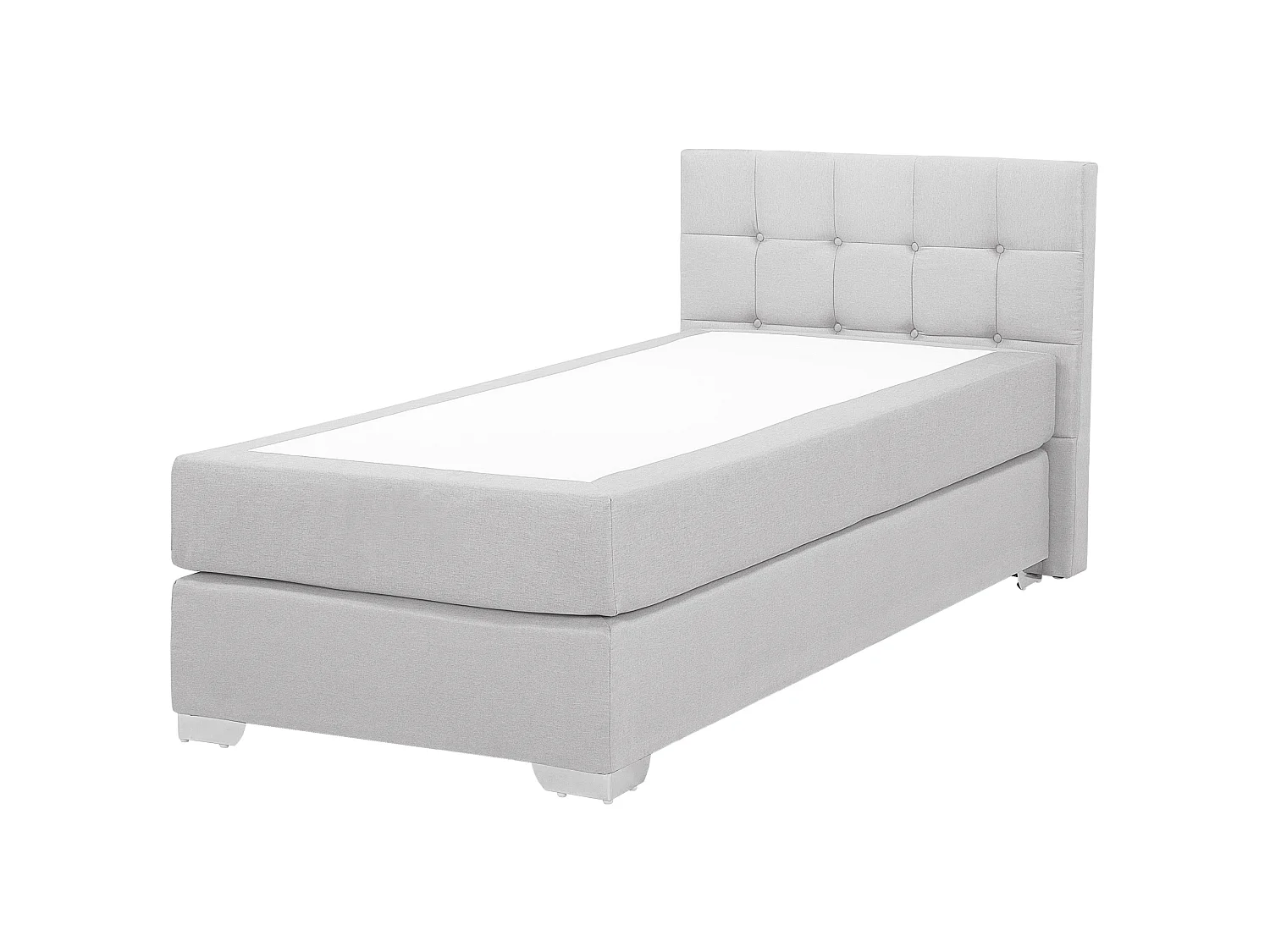 Lit Boxspring Tissu ADMIRAL 90 x 200 cm Gris clair