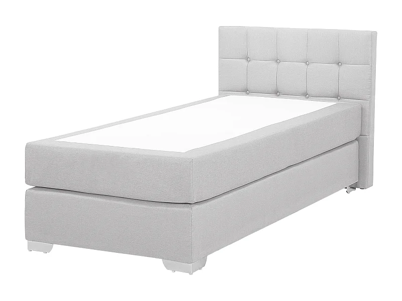 Boxspringbett Stoff ADMIRAL 90 x 200 cm Hellgrau