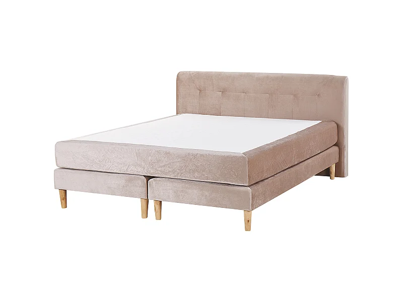 Lit Boxspring Velours MARQUISE 160 x 200 cm Beige