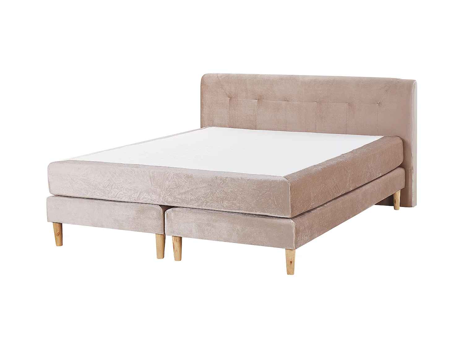 Lit Boxspring Velours MARQUISE 160 x 200 cm Beige