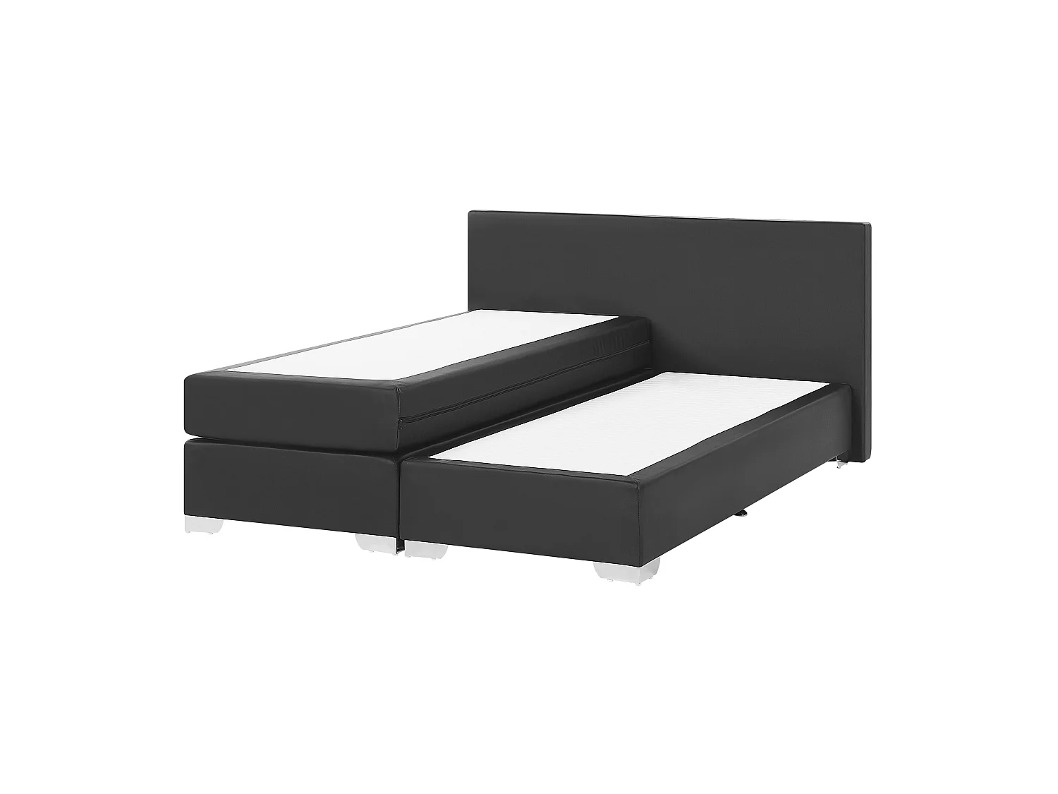 Lit Boxspring Cuir PU PRESIDENT 160 x 200 cm Noir