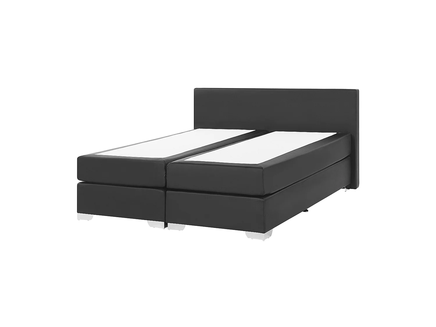 Lit Boxspring Cuir PU PRESIDENT 160 x 200 cm Noir