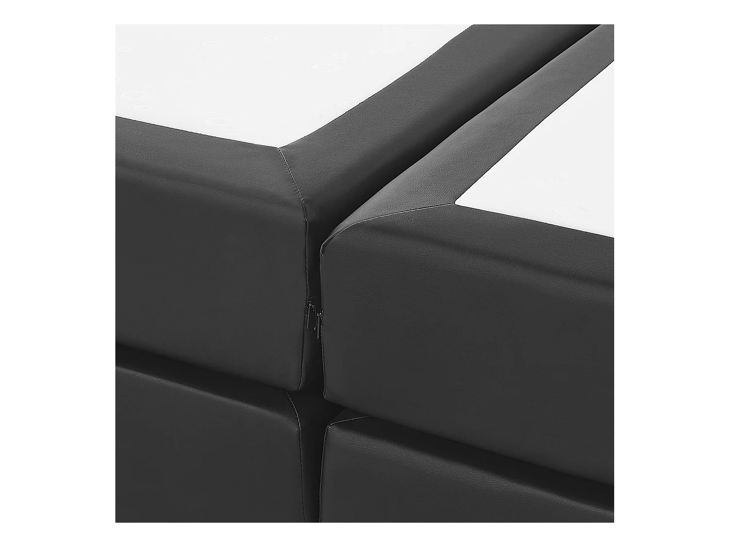 Letto Continentale Pelle sintetica PRESIDENT 160 x 200 cm Nero