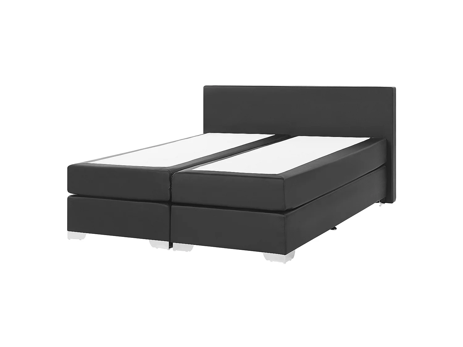 Boxspring Kunstleer PRESIDENT 160 x 200 cm Zwart