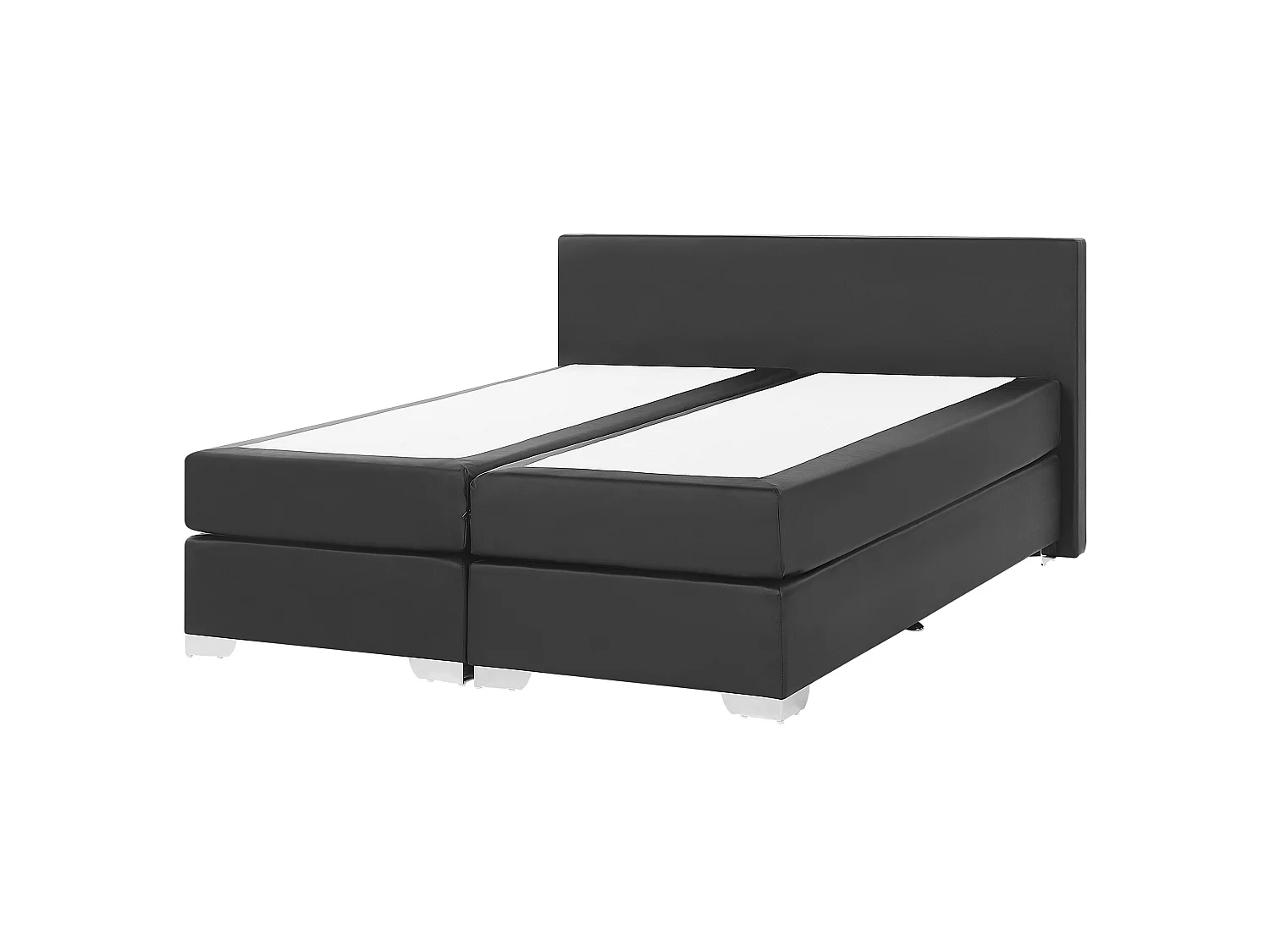 Divan Bed Faux Leather PRESIDENT 160 x 200 cm (EU King Size) Black