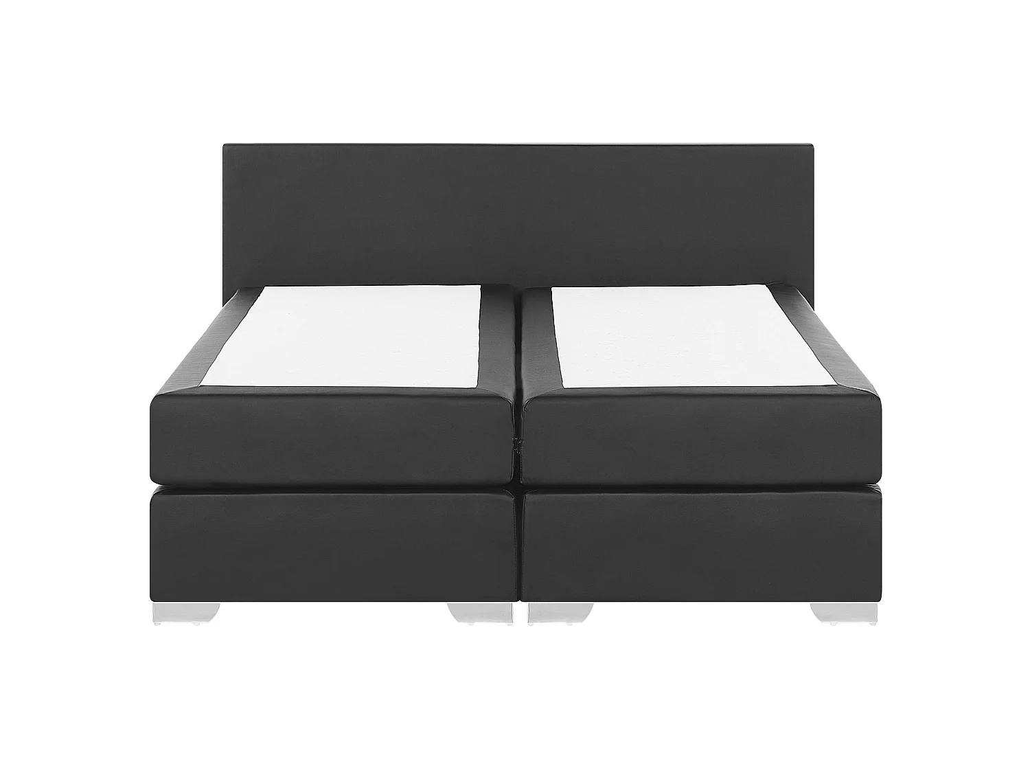 Divan Bed Faux Leather PRESIDENT 160 x 200 cm (EU King Size) Black