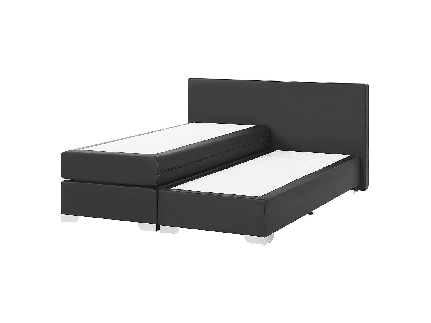 Divan Bed Faux Leather PRESIDENT 160 x 200 cm (EU King Size) Black
