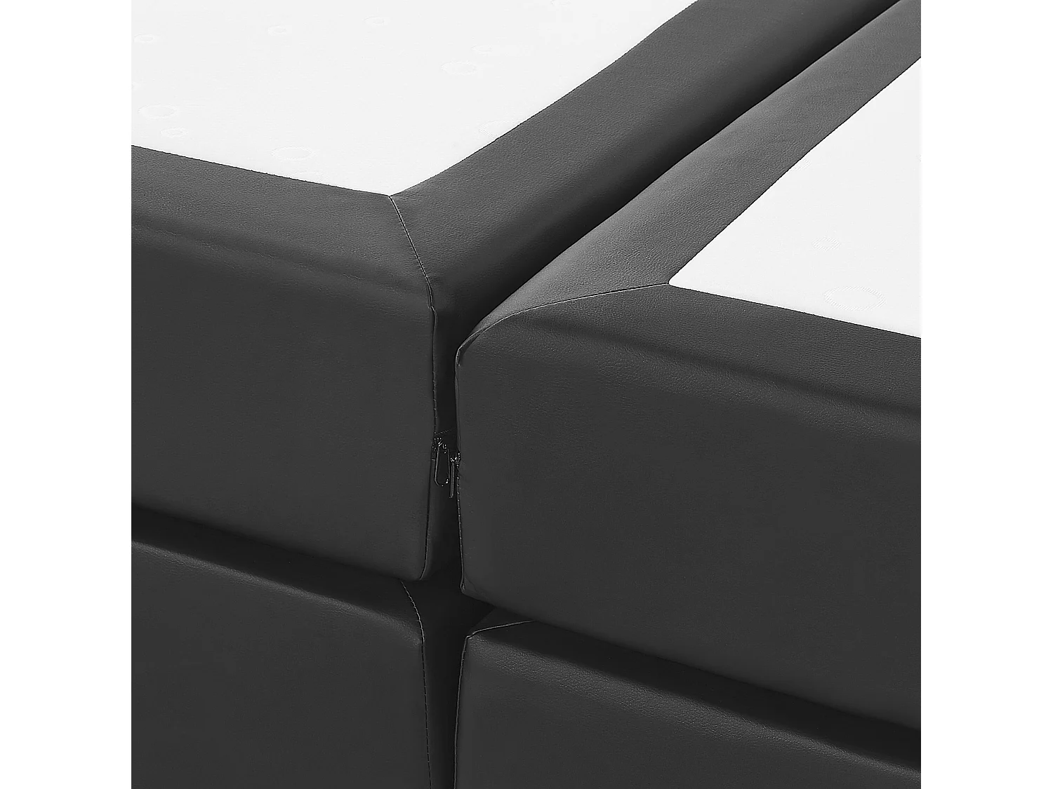 Divan Bed Faux Leather PRESIDENT 160 x 200 cm (EU King Size) Black