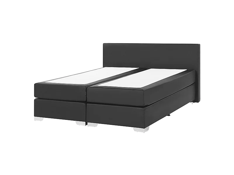 Letto Continentale Pelle sintetica PRESIDENT 160 x 200 cm Nero