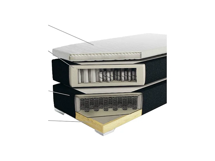 Boxspringbett Polsterbezug hellgrau 180 x 200 cm President