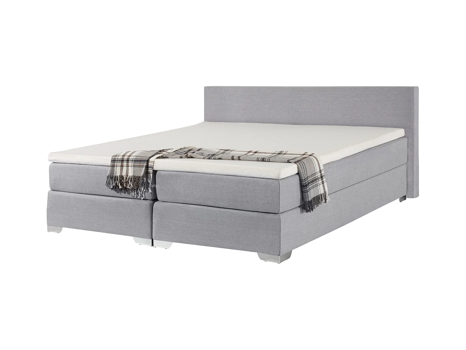 Lit Boxspring Tissu PRESIDENT 180 x 200 cm Gris clair
