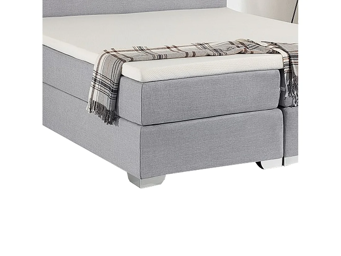 Boxspringbett Polsterbezug hellgrau 180 x 200 cm President