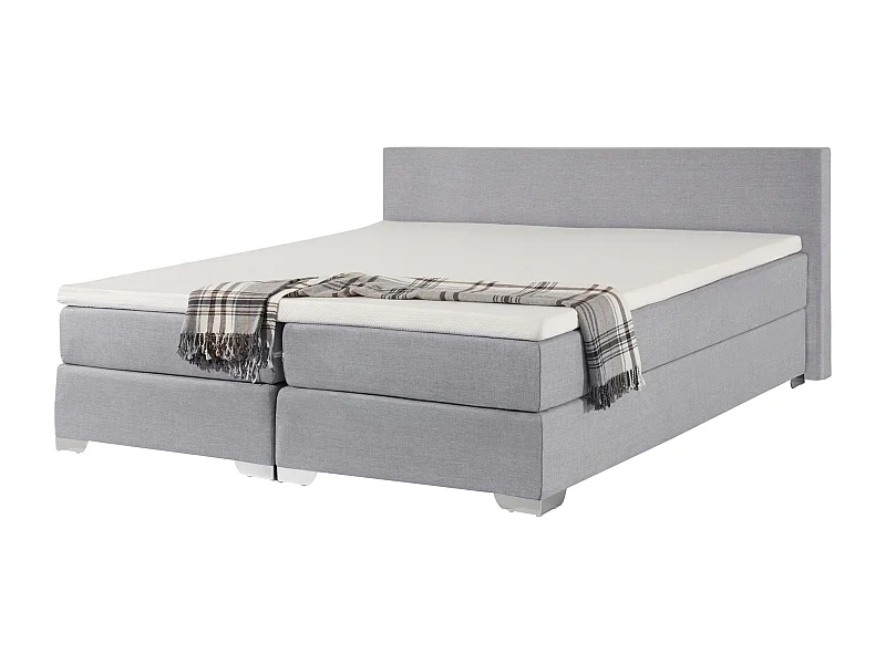 Letto Continentale Tessuto PRESIDENT 180 x 200 cm Grigio chiaro