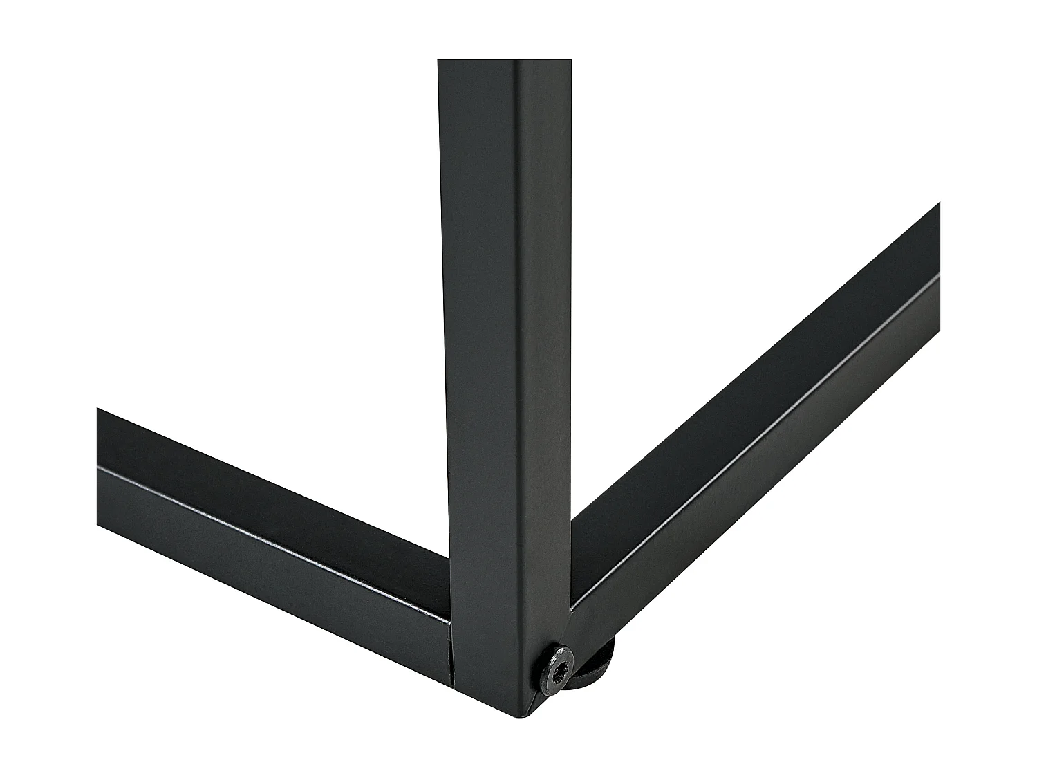 Konsolentisch Glas dunkler Holzfarbton Metallgestell schwarz 2 Schubladen Mauk