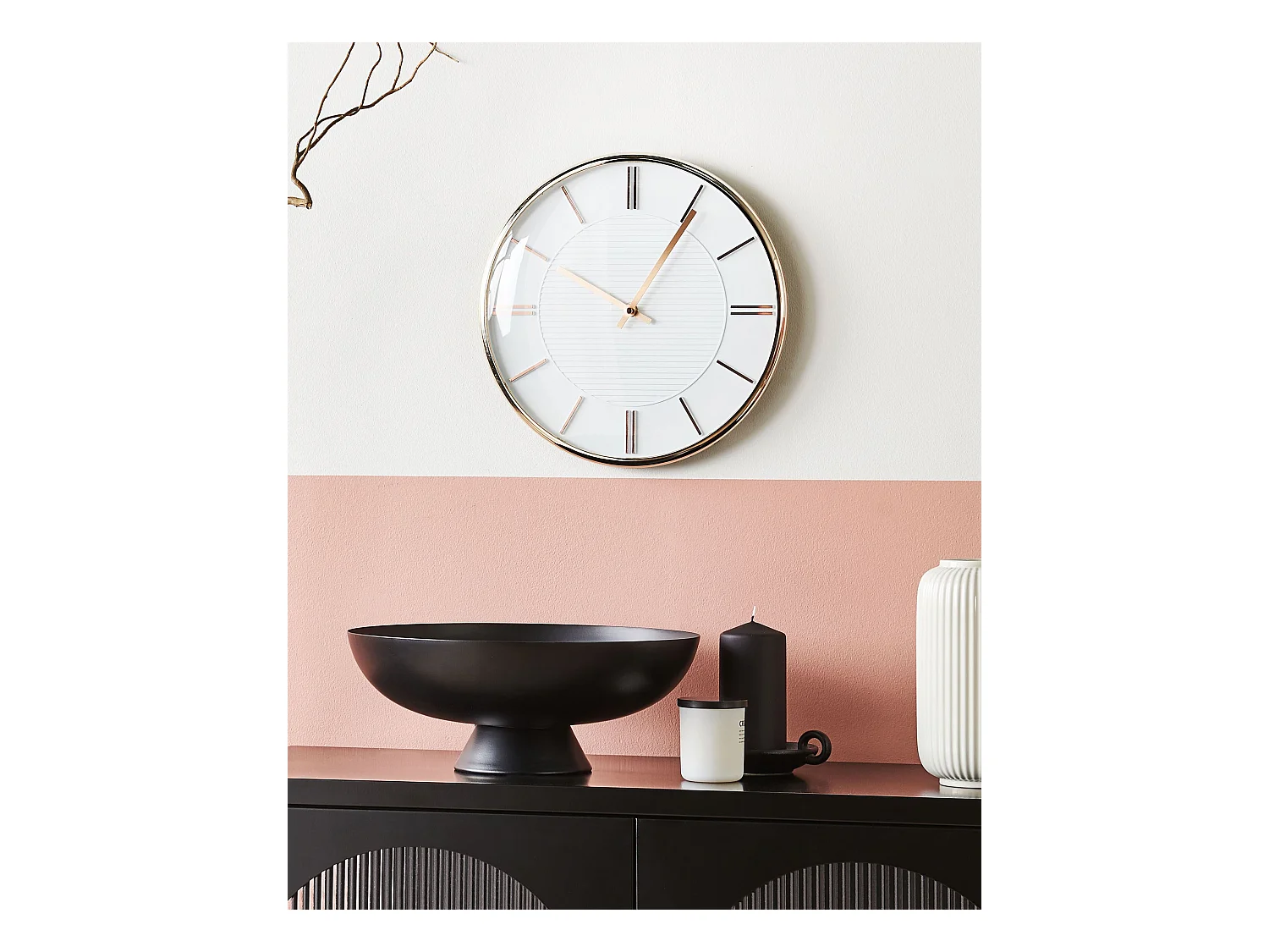 Wanduhr DAROCA 34 cm Weiss