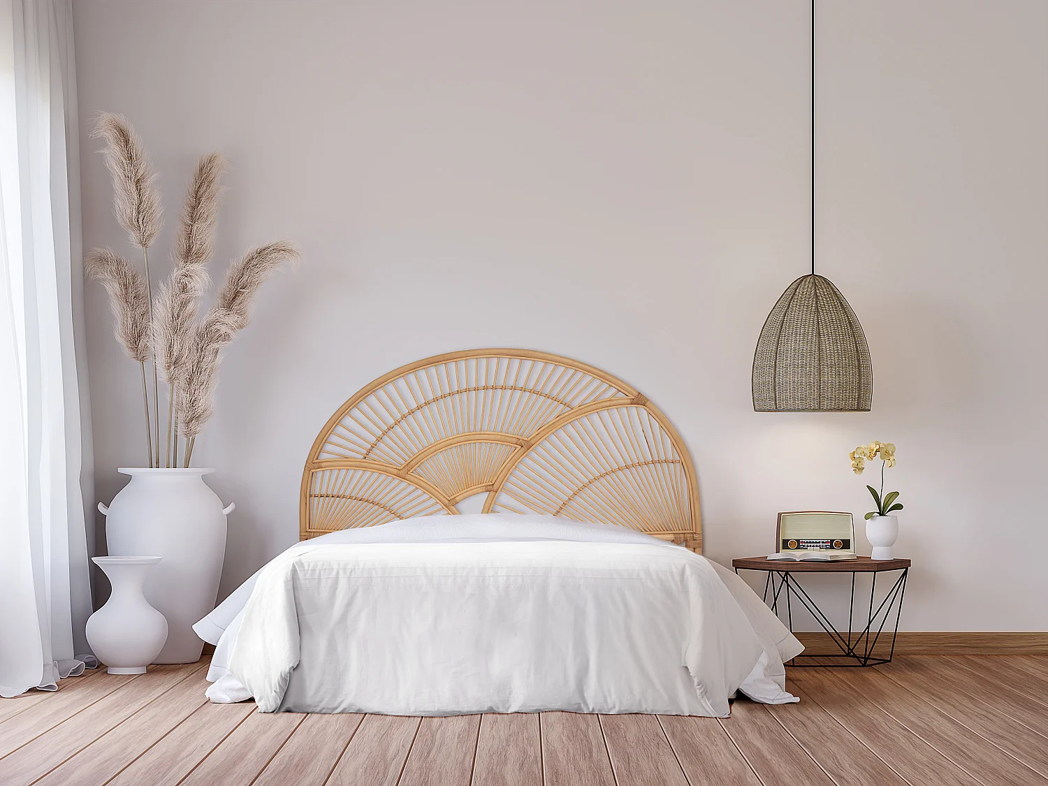 Tête de lit 160 cm - Rotin - Naturel - EFELA