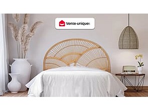 Vente-unique Bett-Kopfteil 160 Cm - Rattan - Holzfarben - Efela
