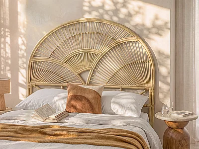 Headboard 160 cm - rattan - natural - EFELA