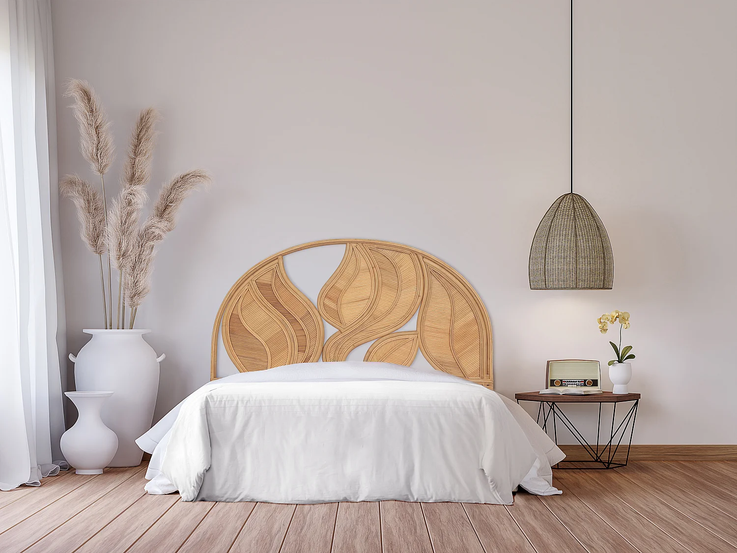 Tête de lit 160 cm - Rotin - Naturel - FLERIO