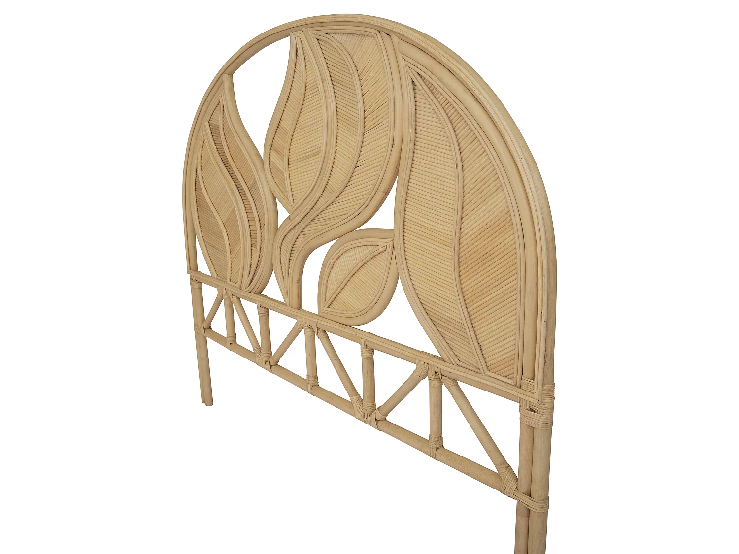 Bett-Kopfteil 160 cm - Rattan - Holzfarben - FLERIO