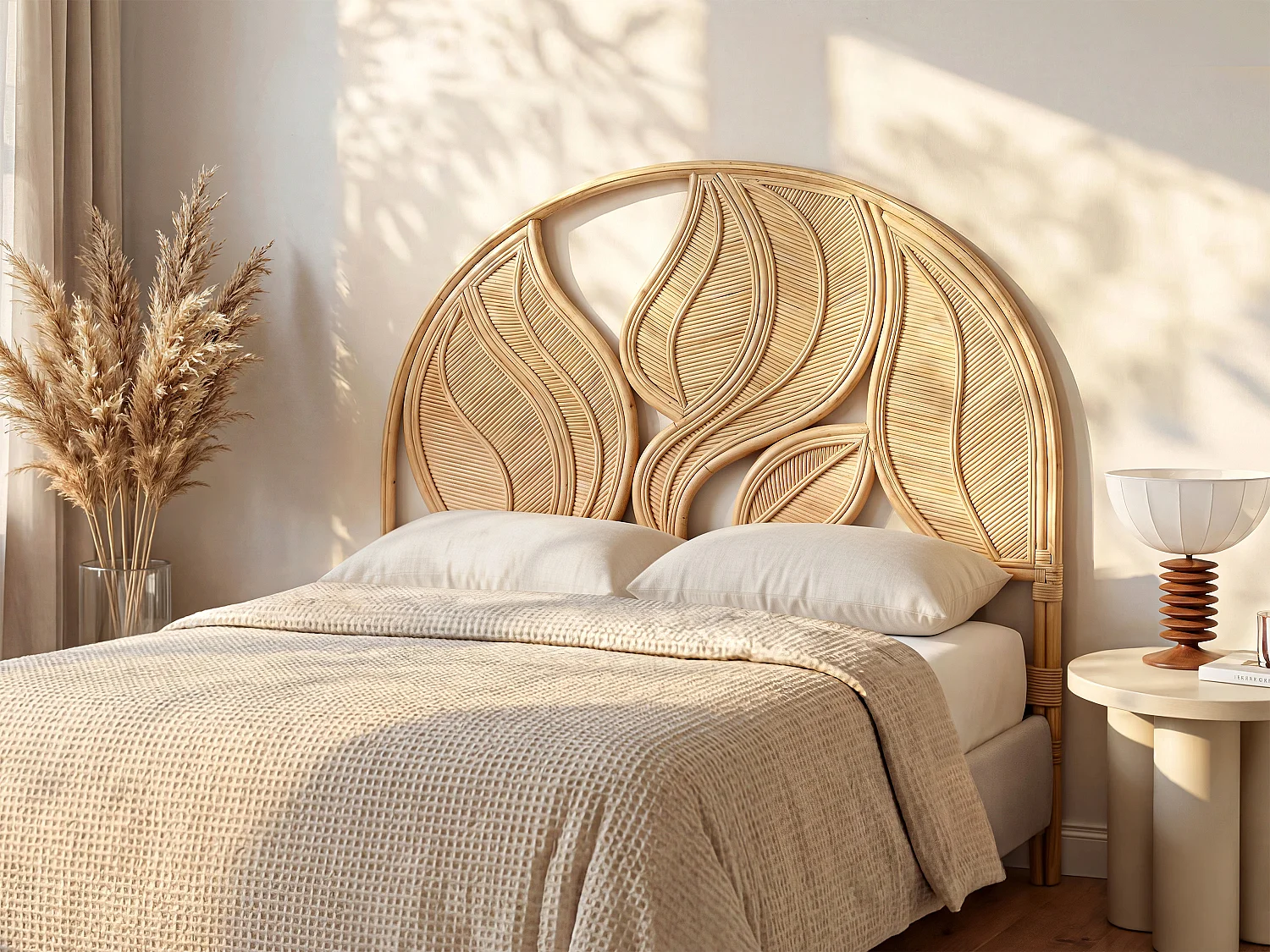 Tête de lit 160 cm - Rotin - Naturel - FLERIO