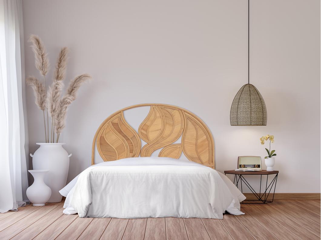 Bett-Kopfteil 160 cm - Rattan - Holzfarben - FLERIO