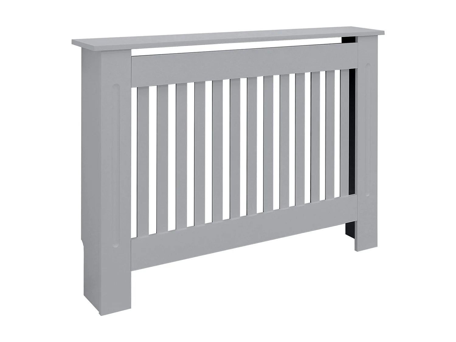 ECD Germany Copritermosifone in legno MDF laccato grigio 112x19x82 cm stile rustico con piano d'appoggio copertura protettiva per radiatore