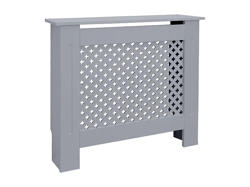 ECD Germany Cubierta para radiador 78x19x82 cm MDF lacado gris diseño de nido de abejas mueble rústico con acabado mate para calefacción de pared