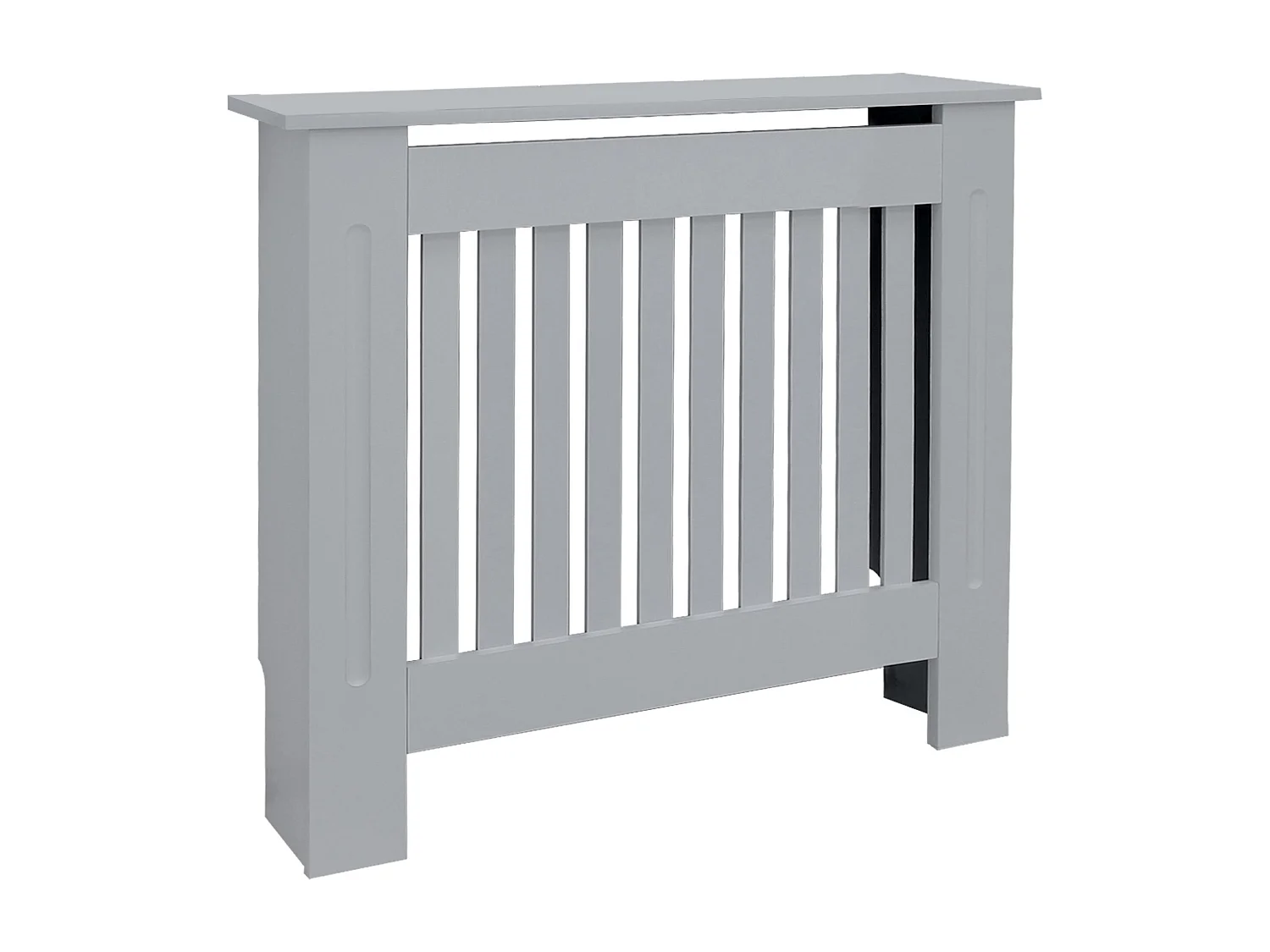 ECD Germany Copritermosifone in legno MDF laccato grigio 78x19x82 cm stile rustico con piano d'appoggio copertura protettiva per radiatore