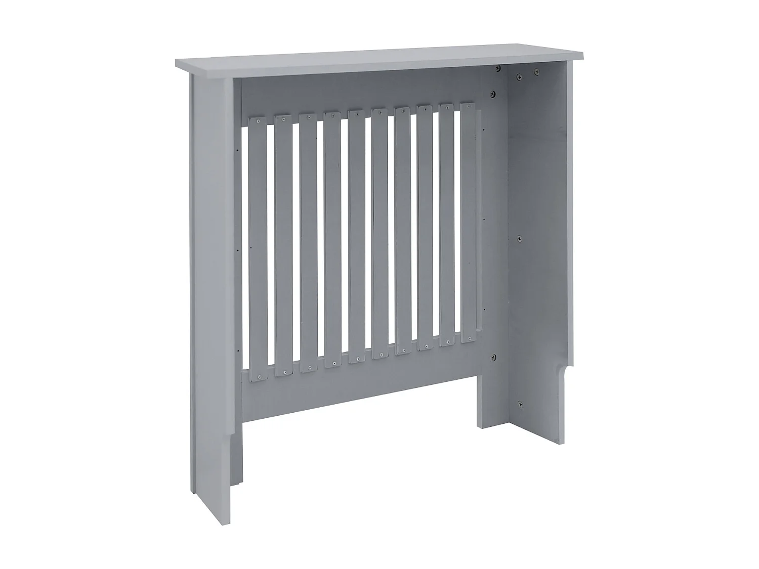 ECD Germany Copritermosifone in legno MDF laccato grigio 78x19x82 cm stile rustico con piano d'appoggio copertura protettiva per radiatore