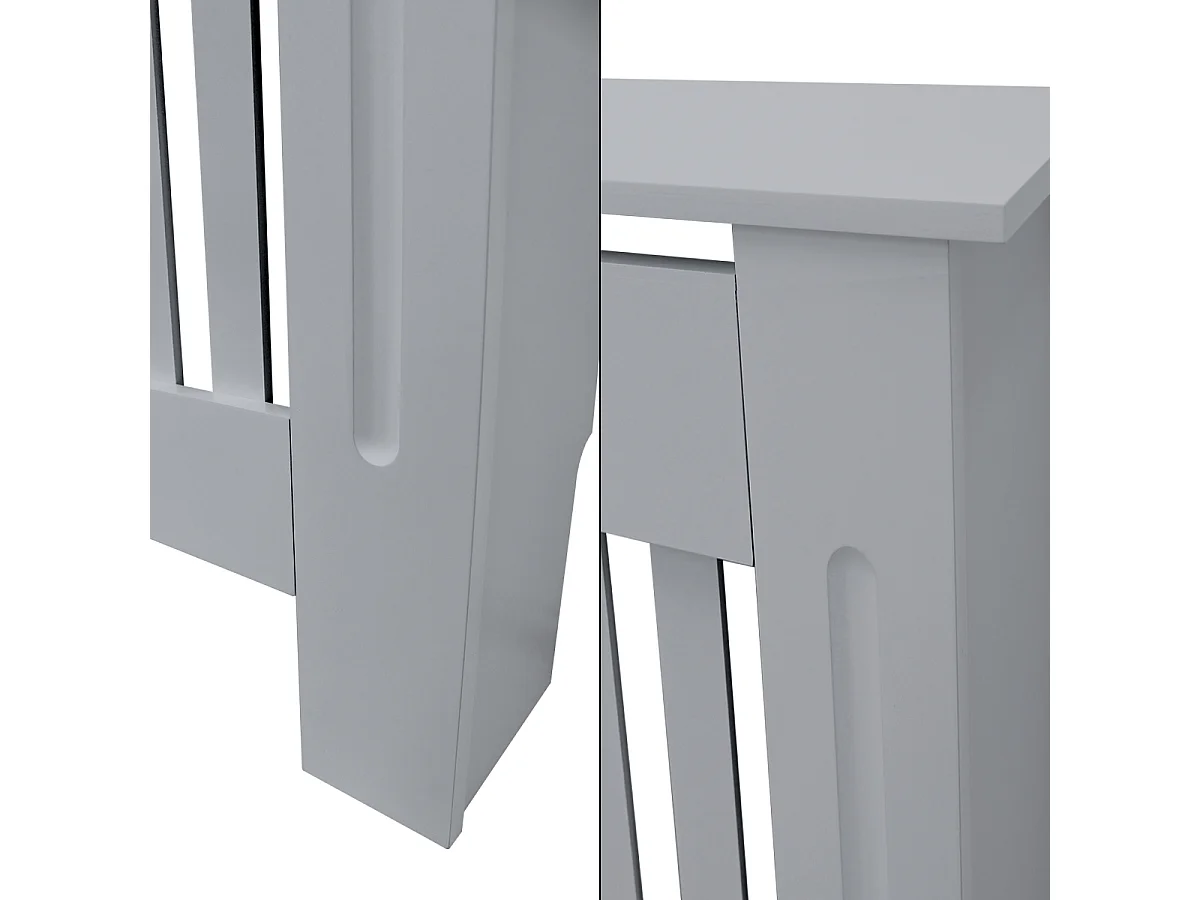 ECD Germany Copritermosifone in legno MDF laccato grigio 78x19x82 cm stile rustico con piano d'appoggio copertura protettiva per radiatore