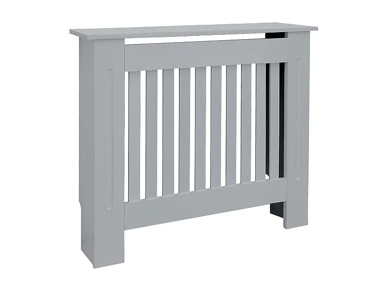 ECD Germany Copritermosifone in legno MDF laccato grigio 78x19x82 cm stile rustico con piano d'appoggio copertura protettiva per radiatore