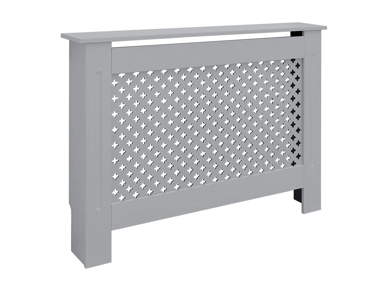 ECD Germany Cubierta para radiador 112x19x82cm MDF lacado gris diseño nido abejas mueble protector vintage con acabado mate para calefacción de pared