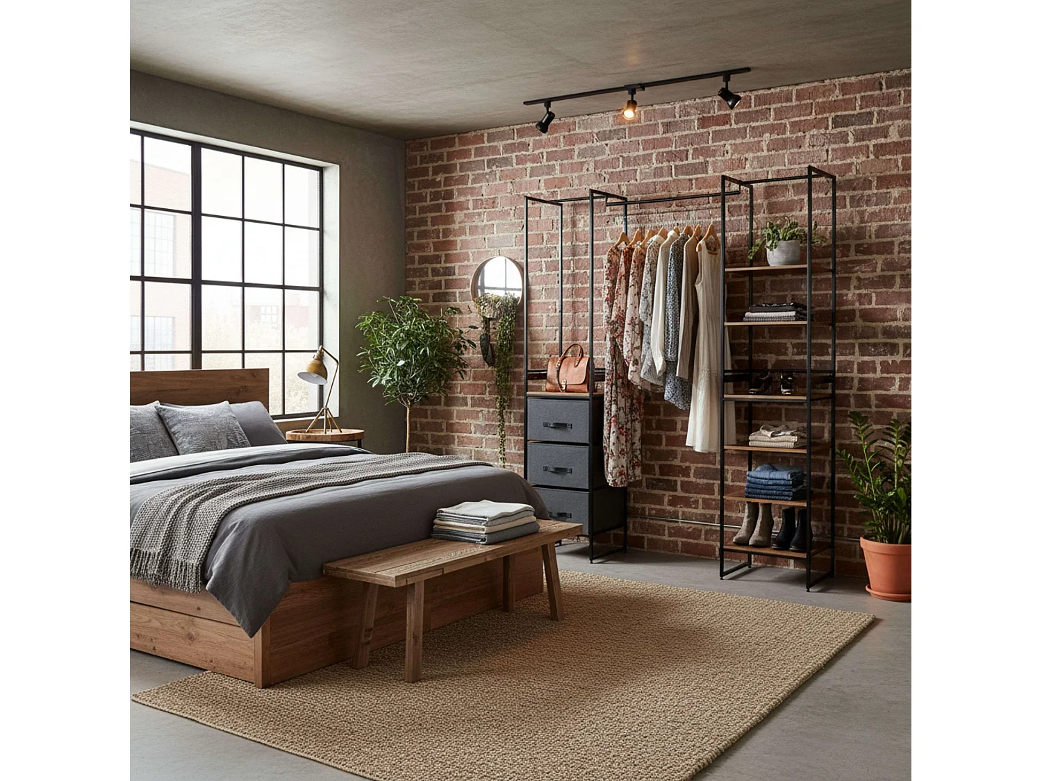 Armoire Dressing Modulable "Nea" 198cm Noir