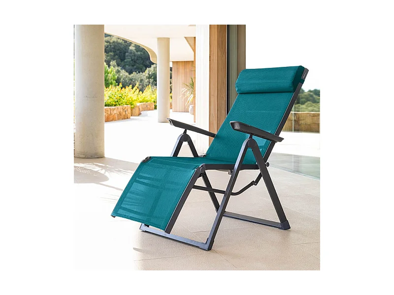 Chaise longue Decima Hespéride bleu canard/graphite