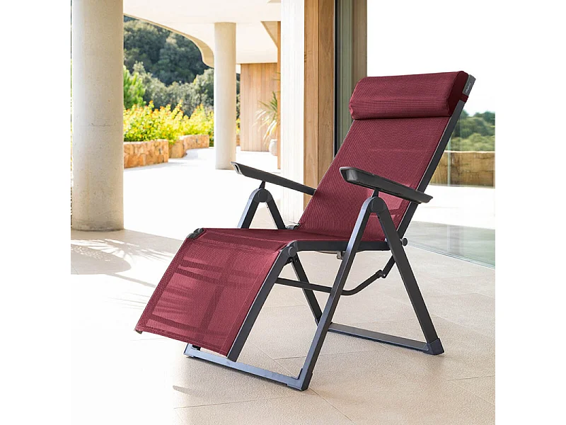 Chaise longue Decima Hespéride bordeaux/graphite