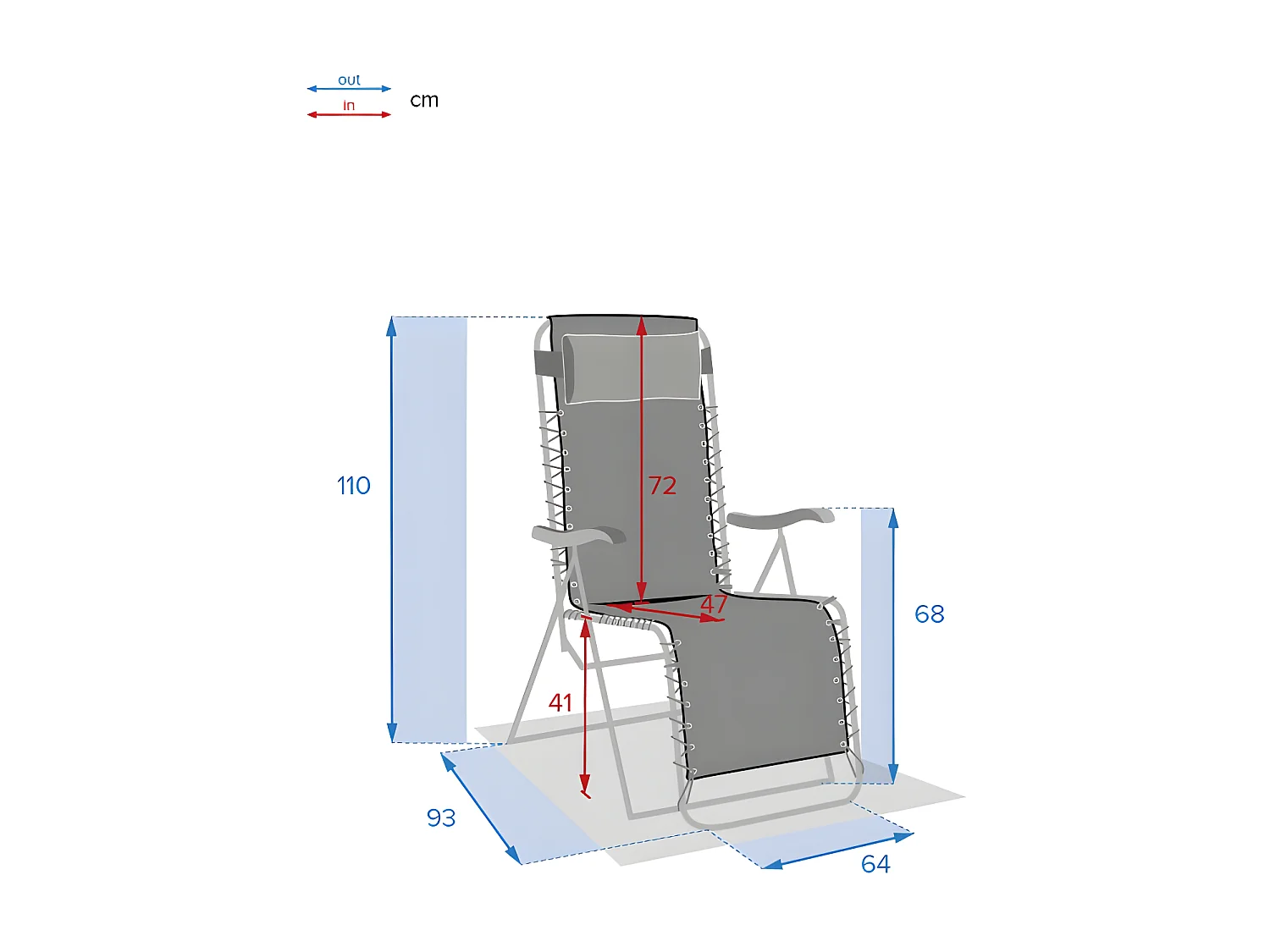 Fauteuil détente d'extérieur Hespéride Silos bleu canard