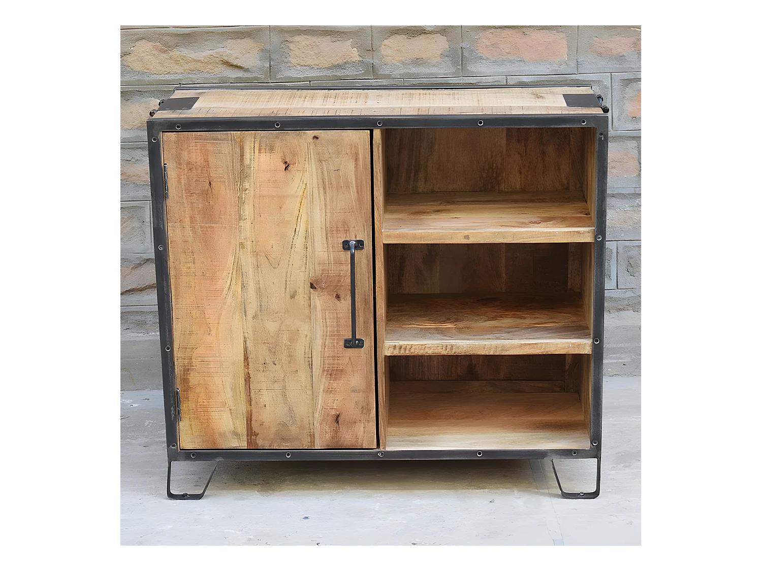 Buffet 1 porte 3 niches manguier