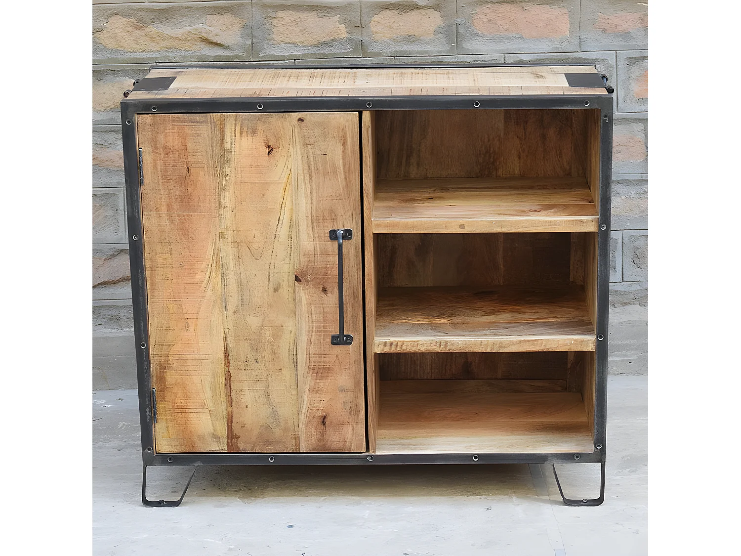 Buffet 1 porte 3 niches manguier