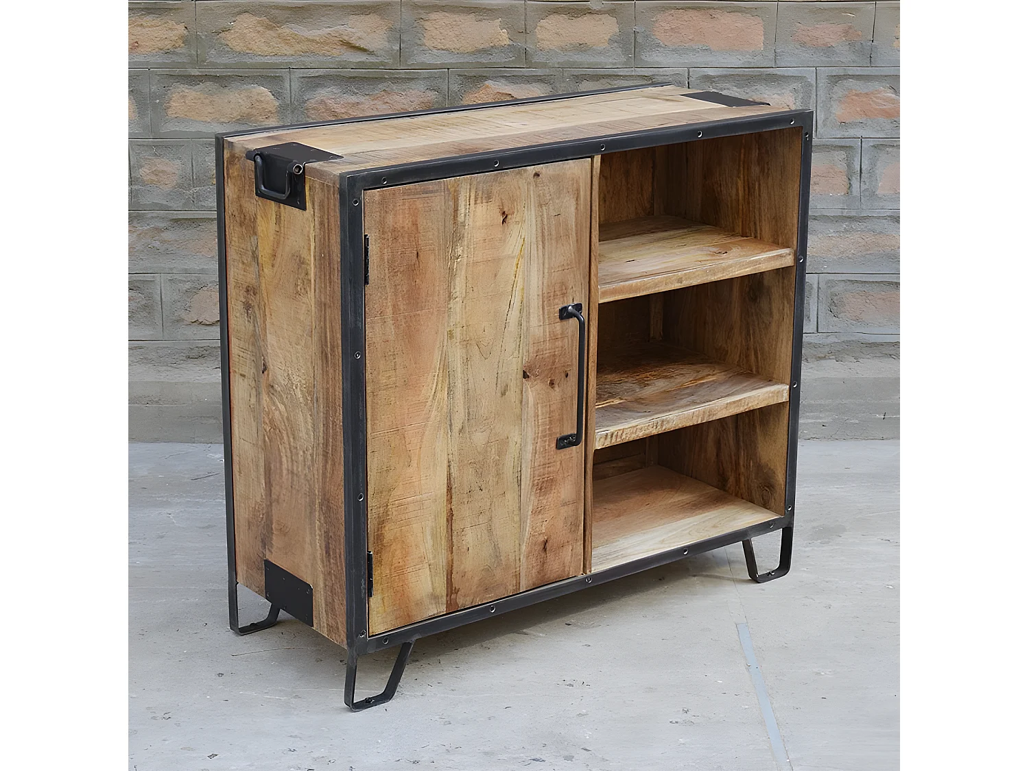 Buffet 1 porte 3 niches manguier