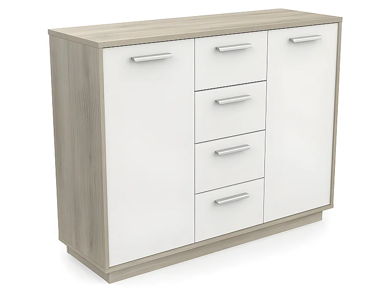 Buffet bas 2 portes 4 tiroirs Léo