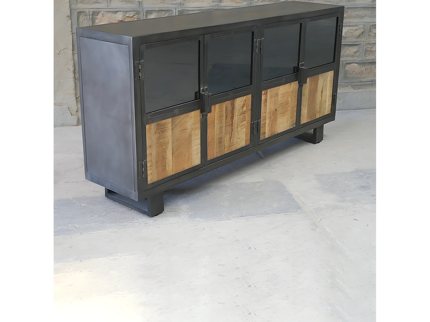 Buffet métal et bois Jodhpur 4 portes