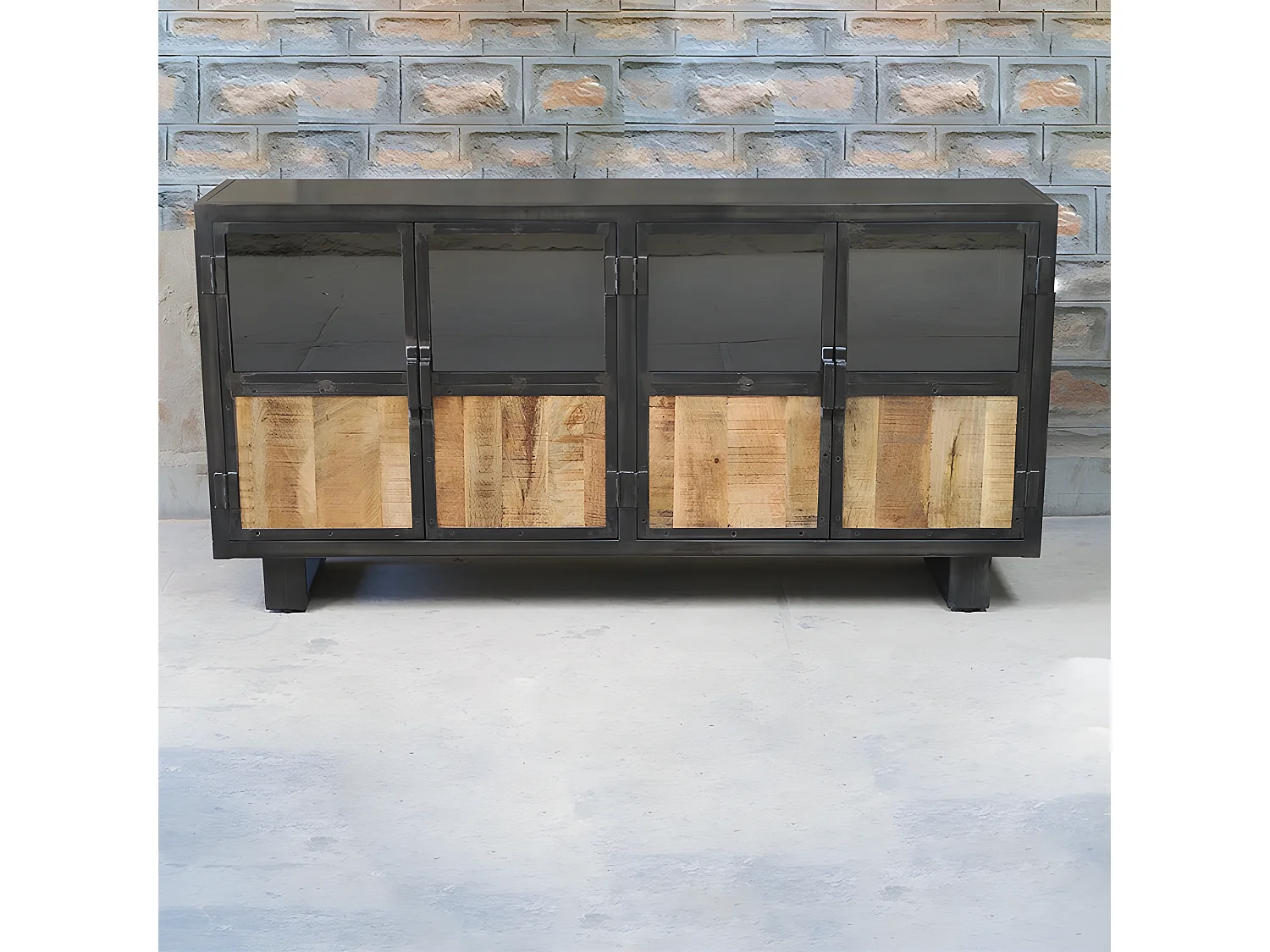 Buffet métal et bois Jodhpur 4 portes