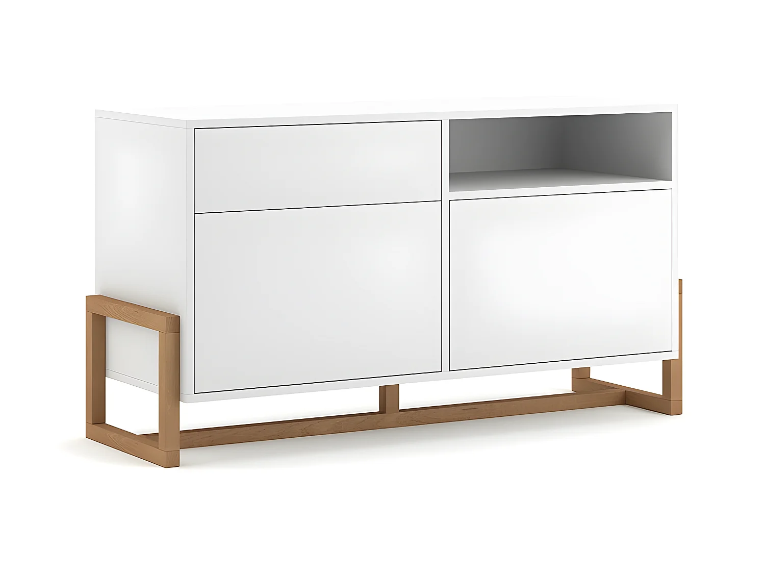 Buffet 1 tiroir 2 portes Oslo blanc