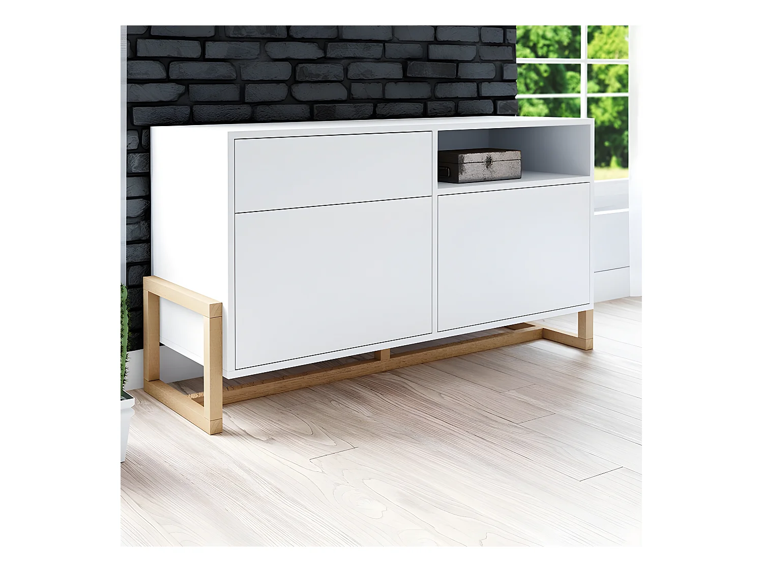 Buffet 1 tiroir 2 portes Oslo blanc