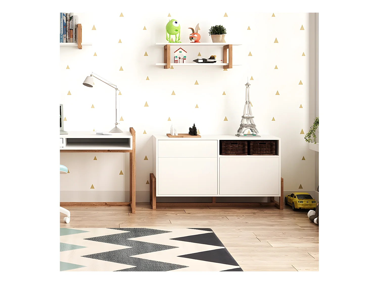 Buffet 1 tiroir 2 portes Oslo blanc