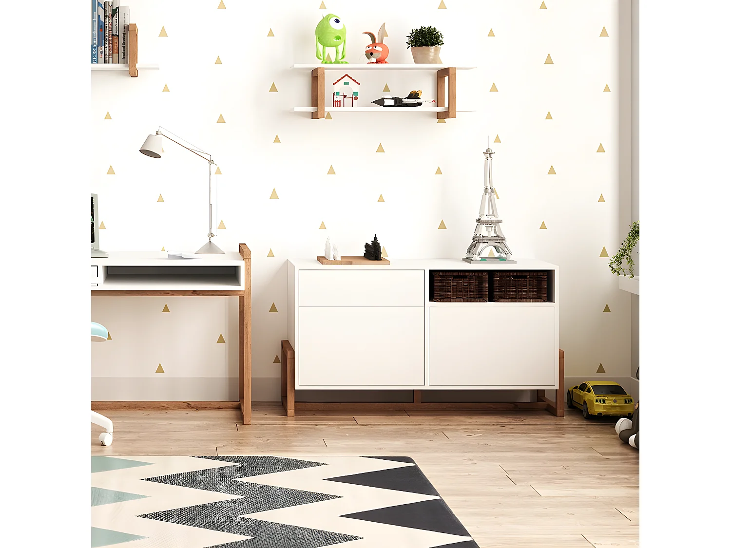 Buffet 1 tiroir 2 portes Oslo blanc