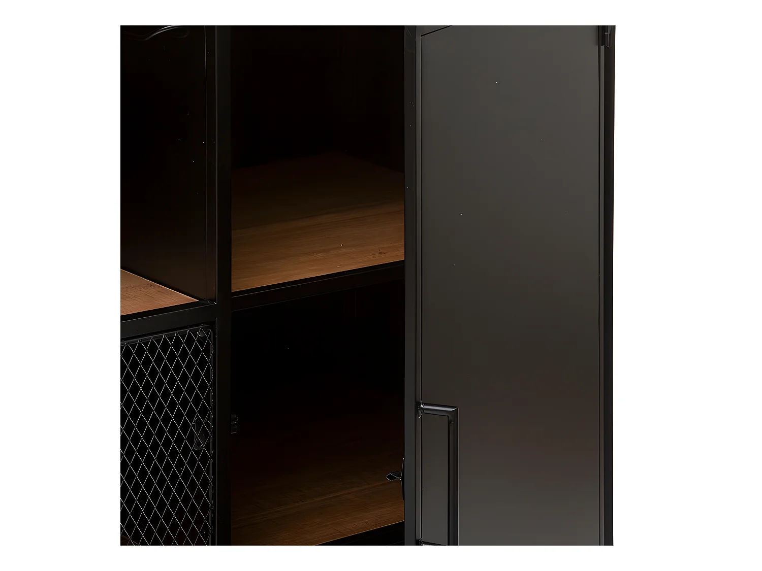 Buffet 2 Portes & 2 Niveaux "Cierna" 140cm Noir