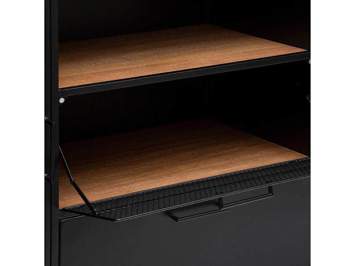 Buffet 2 Portes & 2 Niveaux "Cierna" 140cm Noir
